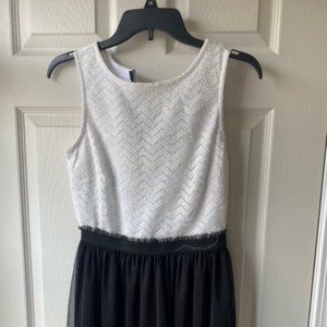 Speechless Chevron Lace Top Contrast Dress
